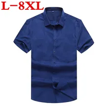 Большие размеры 8XL 9XL 6XL 7XL летняя стильная полосатая рубашка для мужчин хлопок Camisa Slim Fit брендовая одежда короткий рукав мужская рубашка саржа