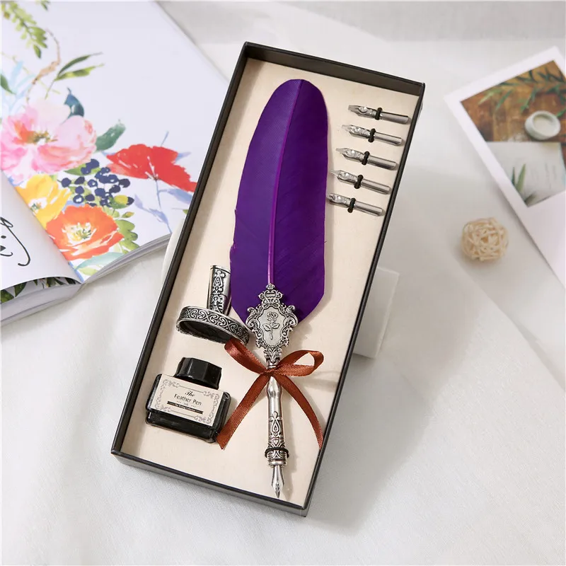 

Fountain Pen Gift Set Vintage European Style Feather Pen
