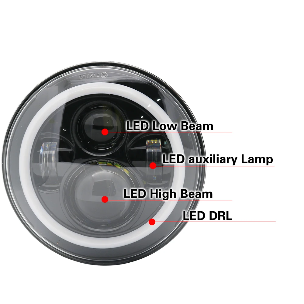 " дюймовый светодиодный фары лампы с белым Halo Angel Eye Ring DRL и янтарные поворотные сигнальные огни для Jeep suzuki samurai Lada 4x4 urban