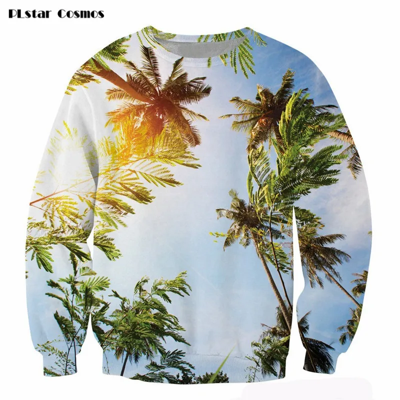 

2017 New Tropical 3D Sweatshirt Palm Trees Print Hoodie Fashion Clothes Pullovers Harajuku Sweats Tops Dropship Plus size 5XL