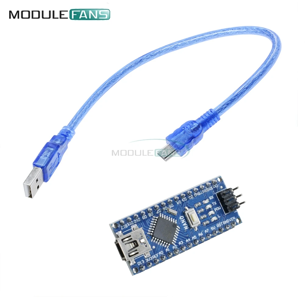10 шт. Nano V3.0 3 0 мини USB драйвер 5 в 16 м Микроконтроллер плата CH340 g для Arduino с usb кабелем