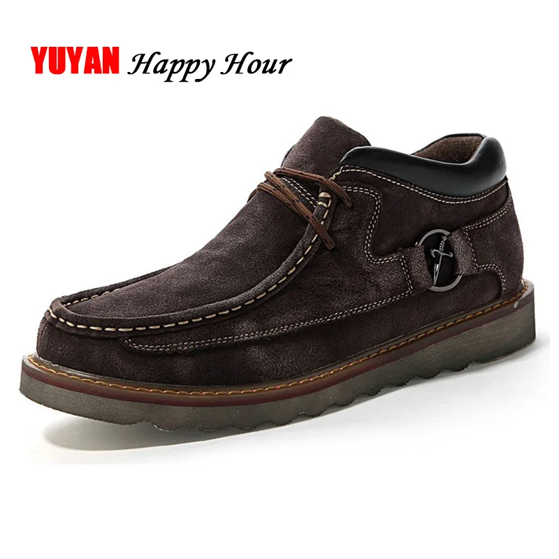 

2019 Winter Boots Men Winter Shoes Genuine Leather Booties Mens Ankle Boots Man Brand Cowhide Botas A526