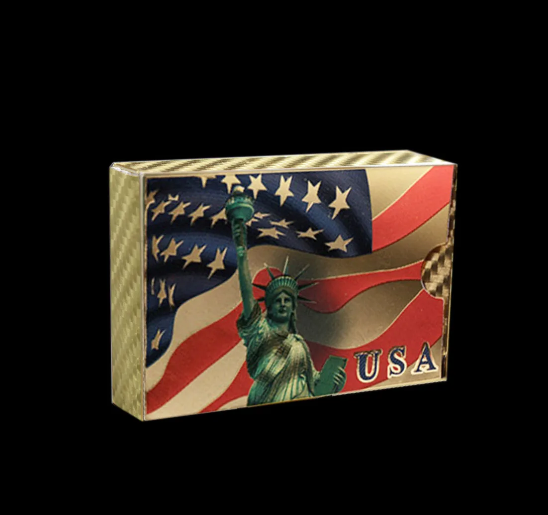

'Freedom Statue' 24K Gold Foil Poker Double-sided Color Plastic Poker 33 Models Welcome To Buy