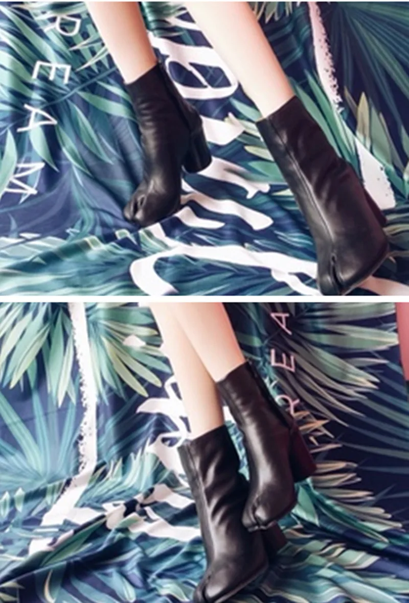 Luchfive/светоотражающие женские ботинки из лакированной кожи с блестящим лазерным носком; модные водонепроницаемые ботильоны на высоком толстом каблуке