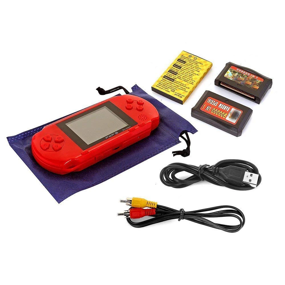 

new 3 Inch 16 Bit PXP3 Handheld Game Player Video Game Console with AV Cable+2 Game Cards 150 Classic Games Child Gaming Players