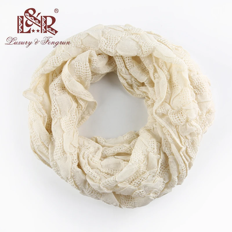 2019 Winter Ring Loop Scarf Knitted Soft Wool Collar Solid Color Neck Warmer Shawl Wraps Warmer  Women Scarves Female