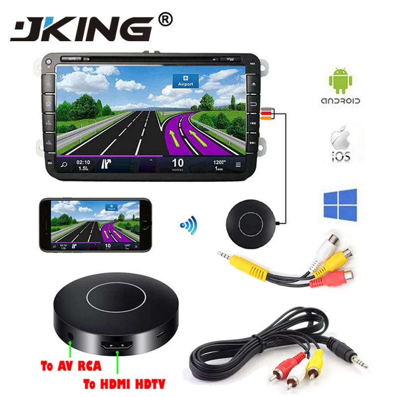 

Car Auto Media DLNA Miracast Airplay Screen Mirroring Dongle TV Stick Digital Wireless HDMI AV RCA Output Video Streamer Display