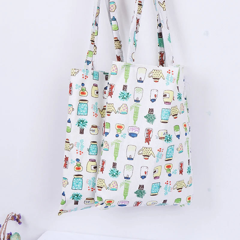 1 шт., парусиновые сумки с принтом бутылок на одно плечо, повседневные хозяйственные сумки для женщин, Дамская вместительная милая сумка-Органайзер для покупок