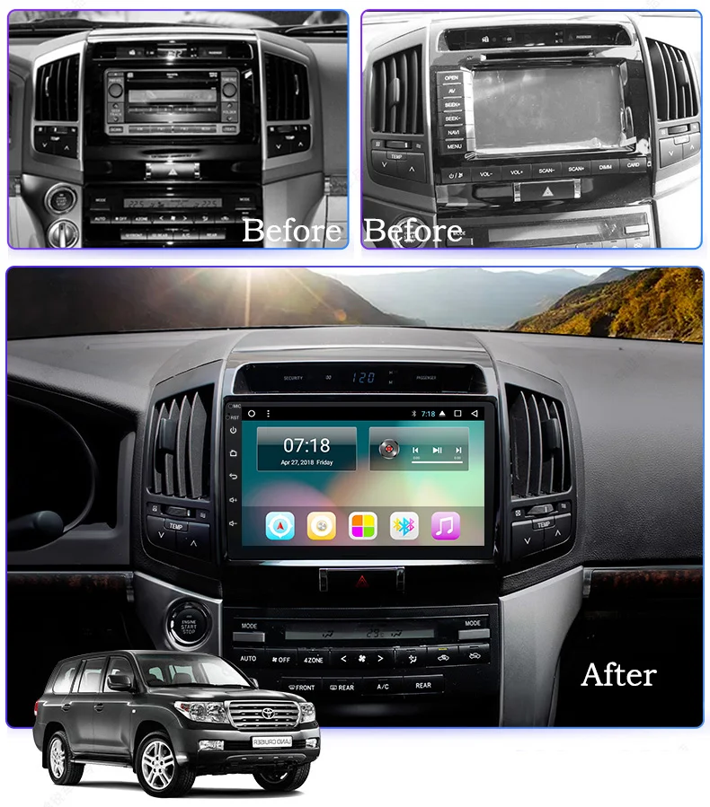 Top Ectwodvd Android 8.1 Car DVD Player GPS Navigation For Toyota Land Cruiser 2007-2012 Car Radio Stereo 3