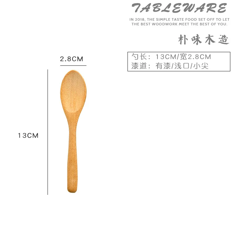 500 шт/партия небольшие деревянные ложки натуральные Eeo-дружественные мини медовые ложки кухня мини чайная ложка дети совок для мороженного 7,5-13 см - Цвет: 13x2.8cm B