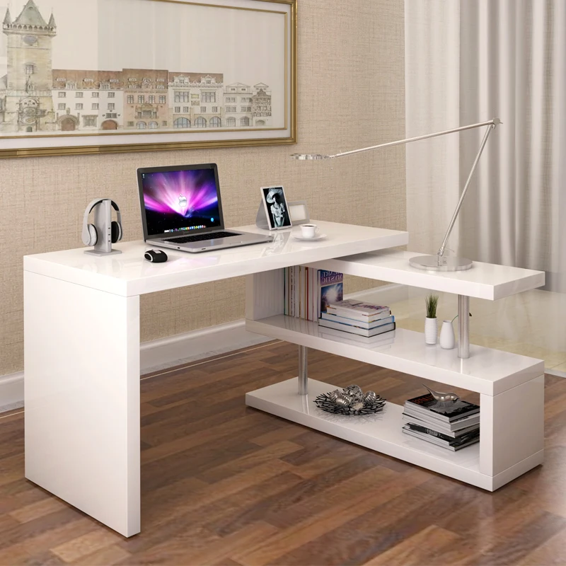 Une Centaine De Millions De Peinture Rotation Bureau Ordinateur De Bureau Coin Avec Un Bureau Et Etagere Combinaison De La Maison De Bureau Minimaliste Aliexpress