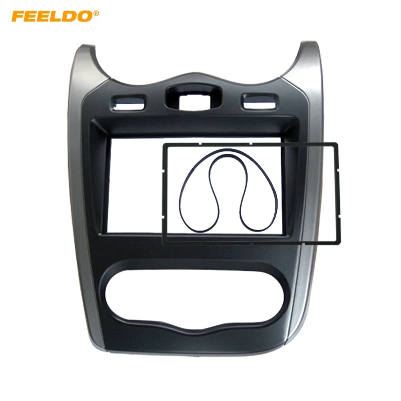 

FEELDO Car 2 DIN Stereo Radio Fascia Plate Panel Frame For Renault Sandero 2013 Dash Installation Mount Kit