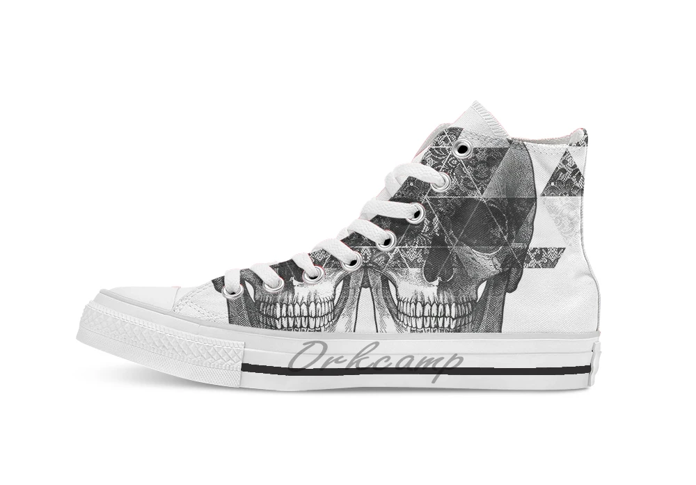 

Dias de Los Geomuertos Unisex High Top Canvas flat Casual Custom shoes Drop Shipping