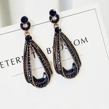 Классические Кристальные геометрические женские свисающие серьги в стиле ретро, серьги-капли, модные ювелирные изделия