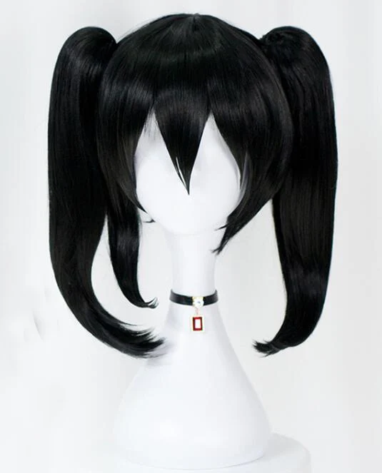 Wig Only Аниме Лав Лив! Love Live парик COS Нико Ядзава Нико короткие черные конский хвост термостойкие волосы парики, костюм для косплея+ лук шпильки - Цвет: Wig Only