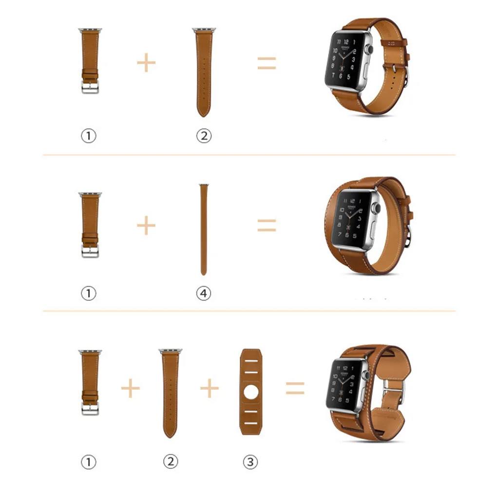 Двойной кожаный браслет сменный ремешок для Apple Watch 1234 38/40 мм 42/44 мм