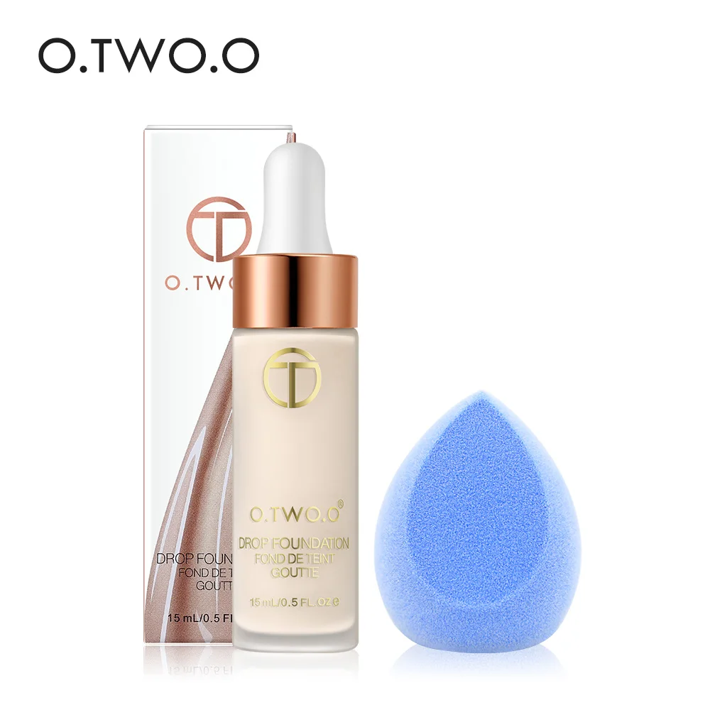 O.TWO Foundation Makeup With Sponge Puff Long Lasting Face Set Matte Liquid Concealer Blender |
