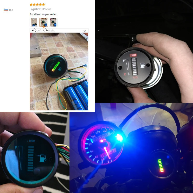 

Car Fuel Gauge 10 LED Fuel Level Meter Gauge Fuel Level Sensor 12V Motorcycle Automobile Aluminum Alloy 1 Piece Car Styling