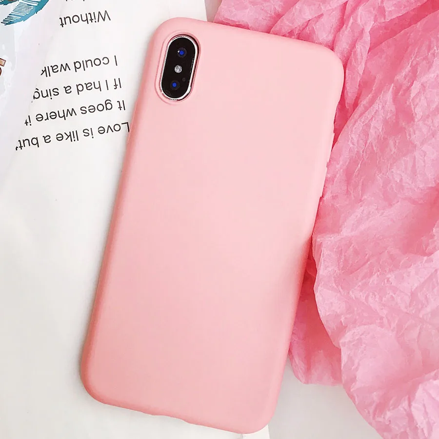 Candy Color Matte Phone Case For iPhone 7 Plus 6 6s 8 5 5s SE For iPhone XS MAX X XR Simple Solid Soft TPU Cases Back Cover Candy Color Matte Phone Case For iPhone 7 Plus 6 6s 8 5 5s SE For iPhone XS MAX X XR Simple Solid Soft TPU Cases Back Cover