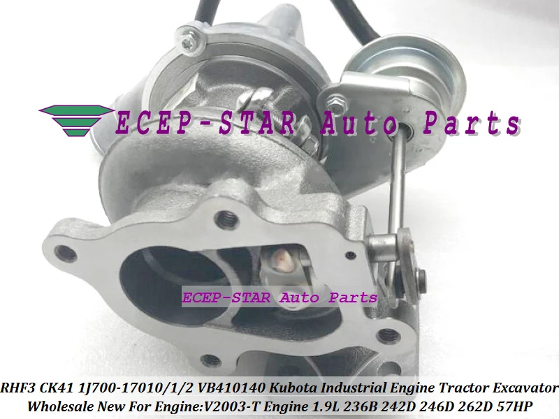 RHF3 CK41 1J700-17010 1J700-17011 1J700-17012 VB410140 Turbo For Kubota Tractor Excavator Industrial Engine V2003-T 1.9L 236B 242D 246D 262D 57HP (3)