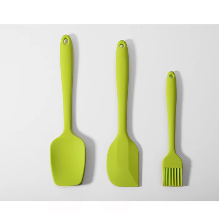 green 3 шт./компл. силиконовые выпечки и кондитерских изделий шпатели антипригарным DIY выпечки Тесто ложкой Кухня Инструменты для тортов Крем Масло скребок - Цвет: green