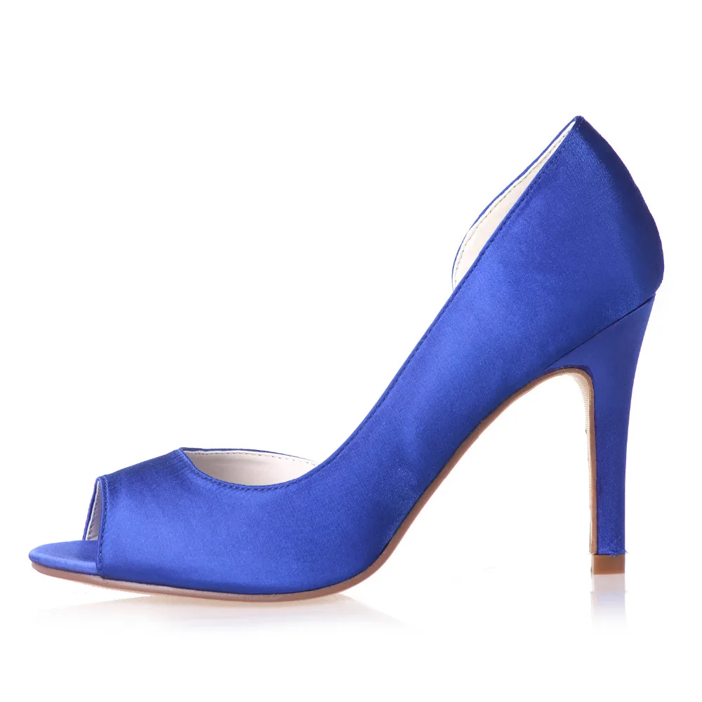 Туфли лодочки женские атласные на высоком каблуке с открытым носком|toe heels|heels