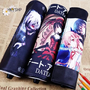 

HKYSHP New cute cartoon pencil bag canvas roll stationery bag student pencil bag school stationery office supplies