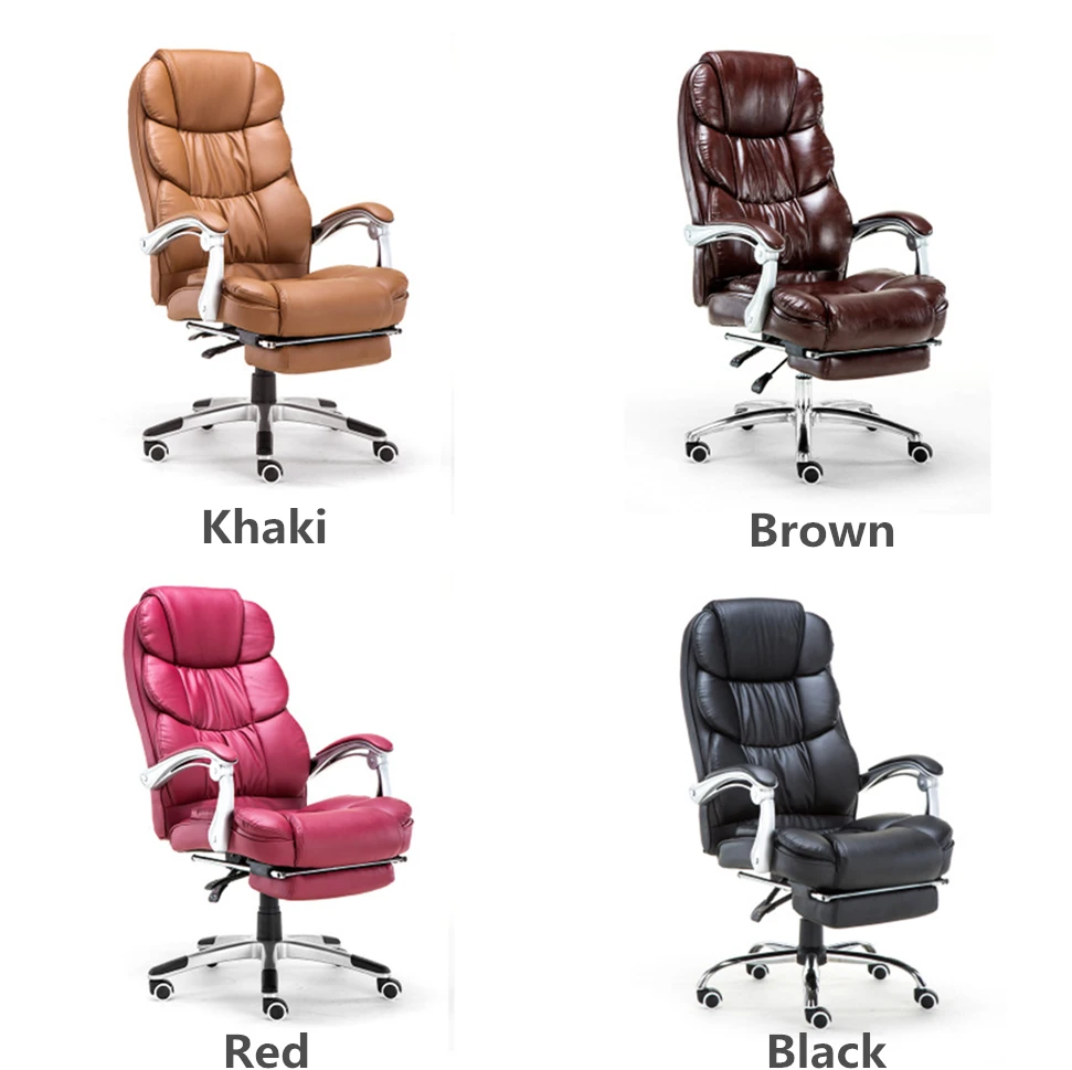 Quality Executive Chair Reclining Seat Soft PU Lifting Office Chair Footrest Super Soft Leisure 170 Degree Lying Boss Chair