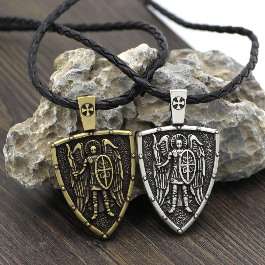 Мужское и женское ожерелье с подвеской в виде медали св. Майкла|pendant necklace|necklace