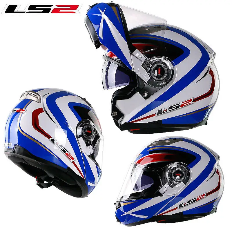 LS2 ff370 флип-ап мото rcycle шлем casco de moto кафе шлем для гонщика анфас двойной объектив козырек capacetes de moto ciclista ECE - Цвет: 18