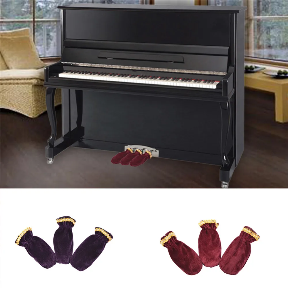 

1Set 3 Pcs Piano Pedal Protective Case Useful Musical Instrument Parts Piano Pedal Sets Piano Sleeves