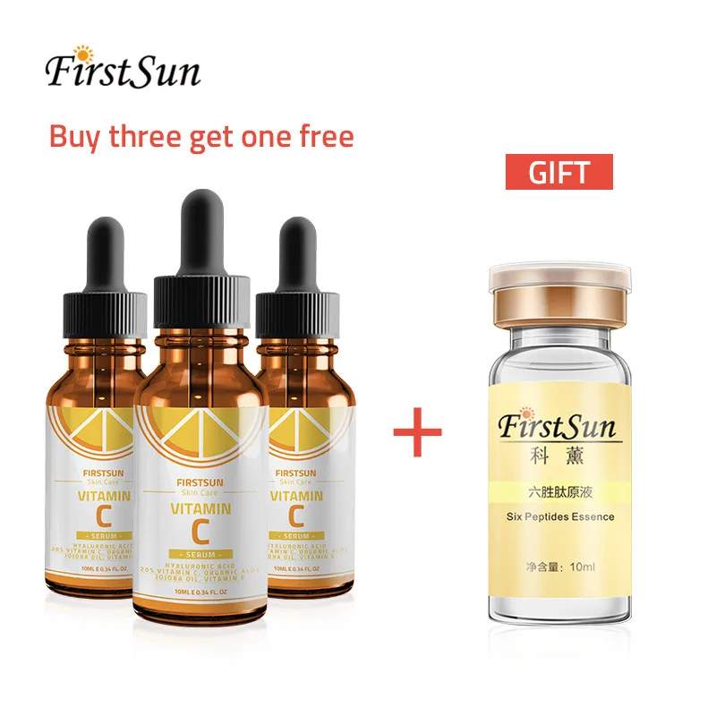 4pc Vitamin C SET Facial Essence Original Liquid Remove Acne