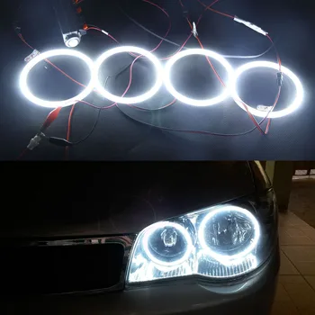 

4pcs 3014SMD Led Angel Eyes Headlight For Hyundai Sonata 2002 2003 2004 2005 Ultra Bright Led Halo Light lamp OEM Replacement