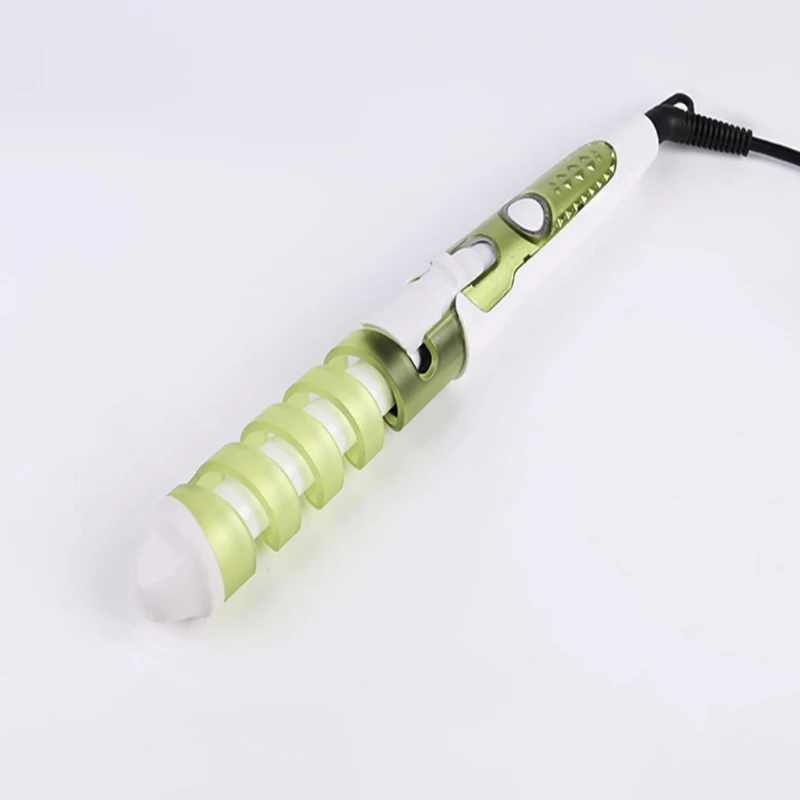 Щипцы для завивки волос электрические локоны керамические спиральные щипцы для завивки волос палочка салонные Инструменты для укладки волос стайлер - Цвет: Зеленый