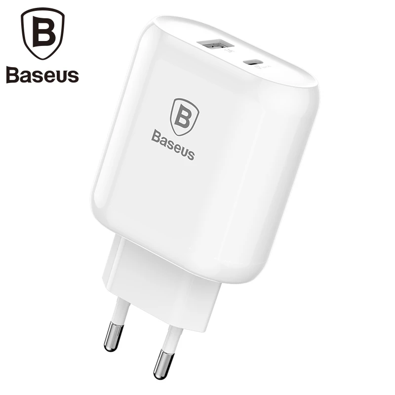 

Baseus USB Charger Type-C And PD3.0 Quick Charger 2.4A double cargador USB Universal Mobile Phone Charger For Iphone Samsung
