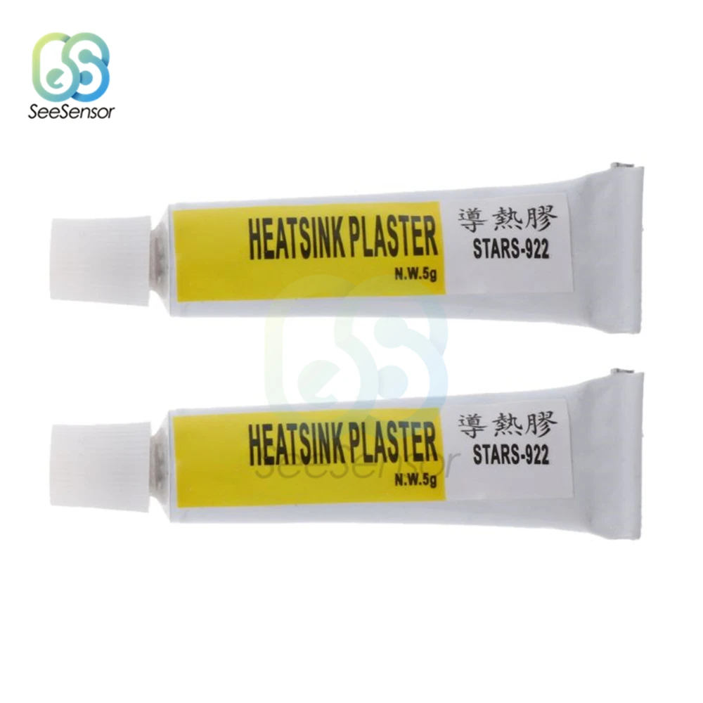 2pcsx5g Thermal Grease Paste Conductive Heatsink Plaster Adhesive Glue For Chip VGA RAM LED IC Cooler Radiator Cooling STARS-922 1pcsx5g thermal grease paste conductive heatsink plaster adhesive glue for chip vga ram led ic cooler radiator cooling stars 922