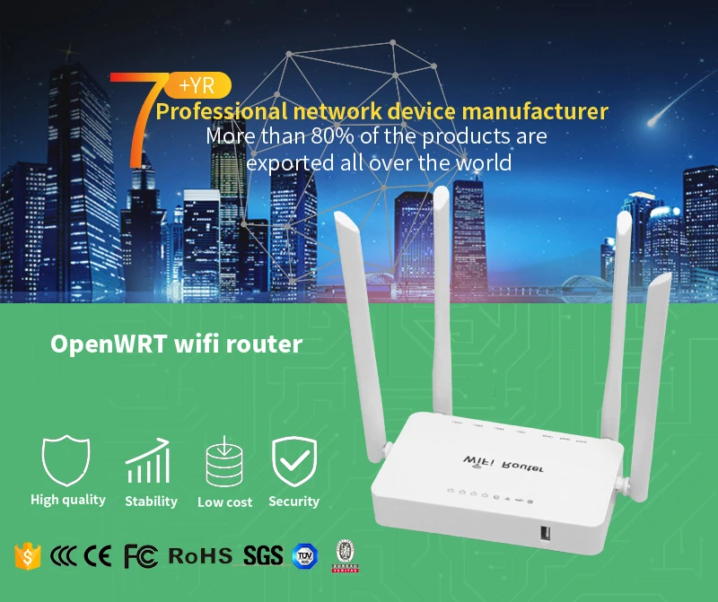 Беспроводной Wi-Fi маршрутизатор WE1626 для 3G модема USB 300 Мбит / с Маршрутизатор Openwrt,4 Wi-Fi маршрутизатором Aatennas Белый цвет Поддержка Wi-Fi устройства домашней сети 3G модем e8372 и e3372