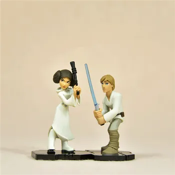 

1pcs 10cm=3.9'' Star Wars 7 Darth vader Luke Skywalker Leia Model Decoration PVC Toy Action Figure Doll