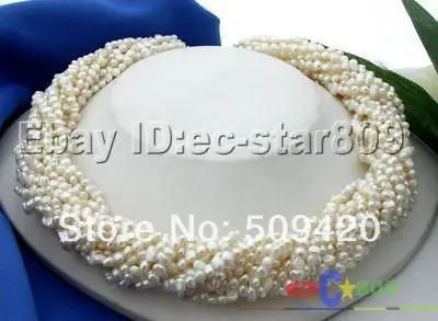 

~~ Free Shipping >>Wonderful 15row 20" baroque white FW pearl necklace