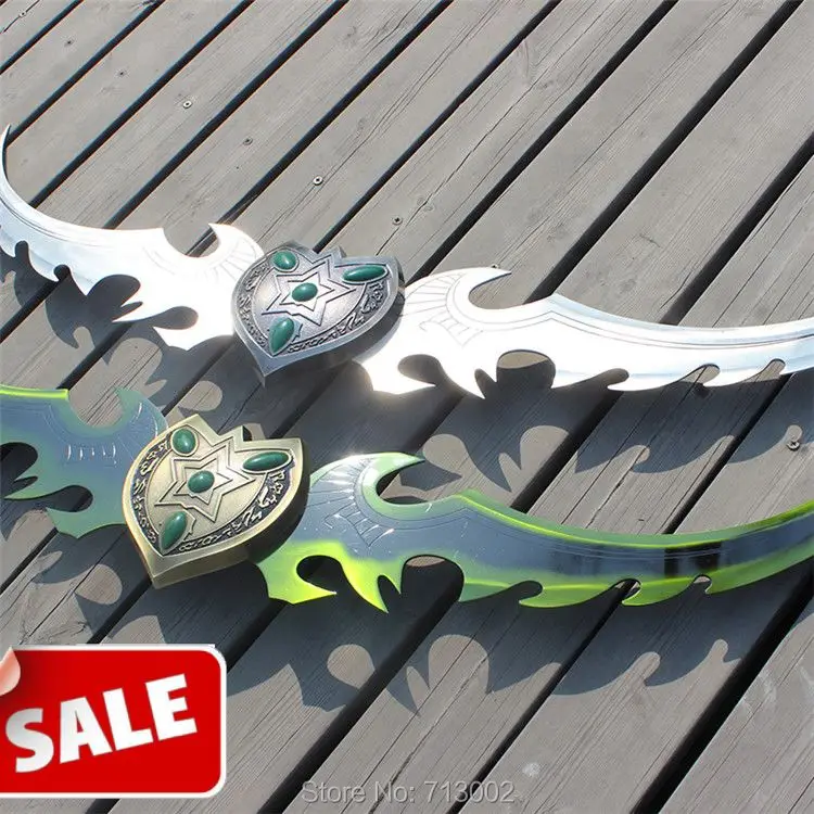 World of Warcraft Frostmourne иллидана ainosinus войны лезвия краями зеленый* Косплей Sword