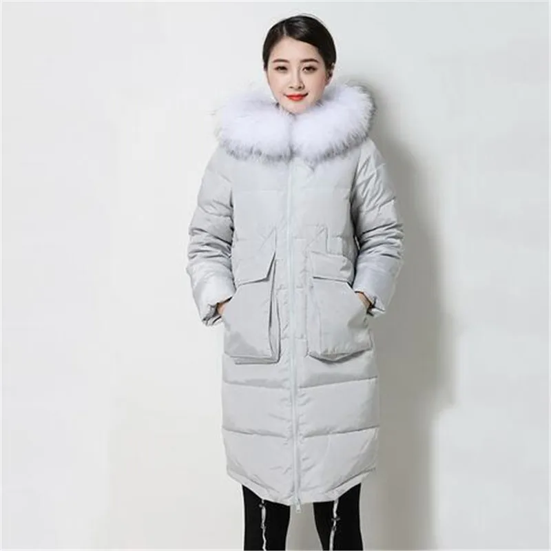 2018 new faux rabbit fur coat long parka winter jacket