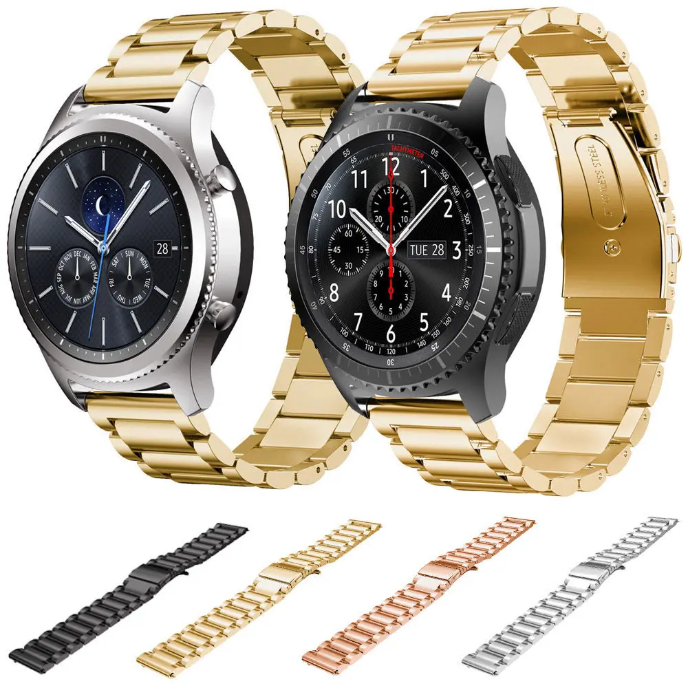 Ремешок из нержавеющей стали для Samsung Gear S3 Frontier классический браслет Galaxy Watch 46 мм с