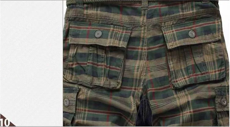 Для мужчин шорты 2018 мода плед Пляжные шорты Для мужчин s Повседневное камуфляж шорты в стиле милитари Короткие штаны мужские бермуды карго