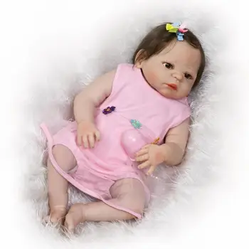 

55cm Full Silicone Reborn Baby Doll Toy 22inch Newborn Princess Babies Realistic Alive Soft Baby Doll bonecas reborn