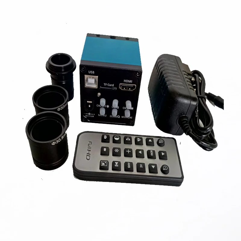 

16MP 1080P 3 IN 1 output Digital Microscope Camera + 0.5X C-Mount with 30mm+30.5mm Adapter Ring+IR remote control