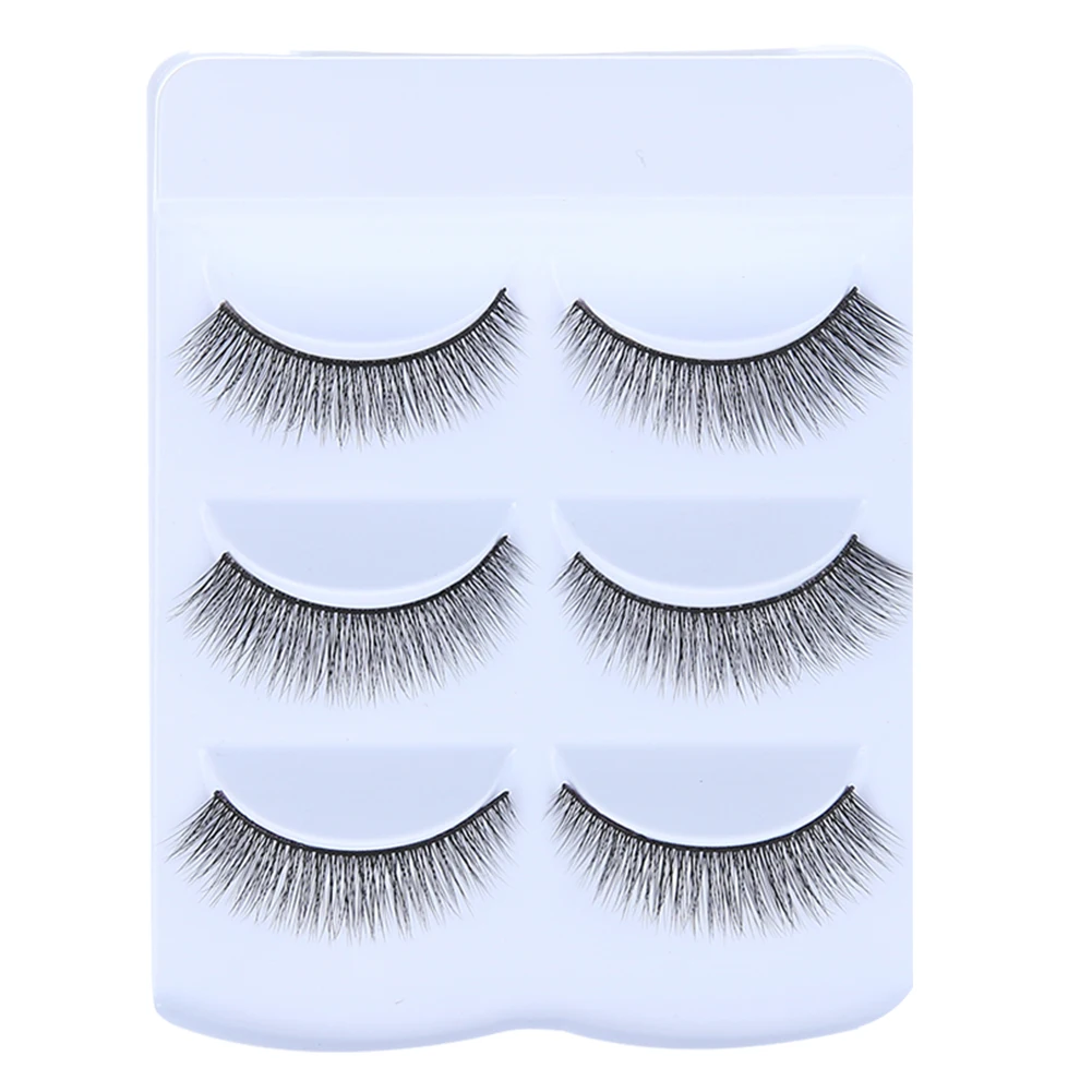 

3 Pairs Eyelash Extention Eye Lashes 100% Mink Fur Natural Thick Multi Layer 3D Practical Fashion Makeup Cosmetic Fake Eyelashes