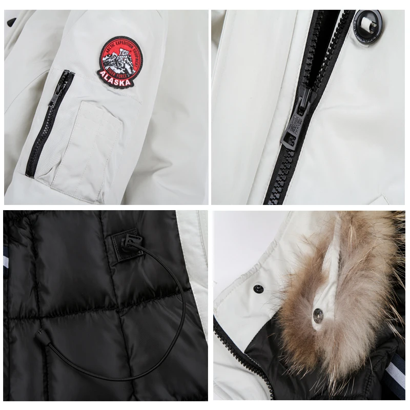 TIGER FORCE 2017 Women Winter Coat Parka Padded Coat Winter Jacket Women European Size Real Raccoon Fur Collar Free Shipping