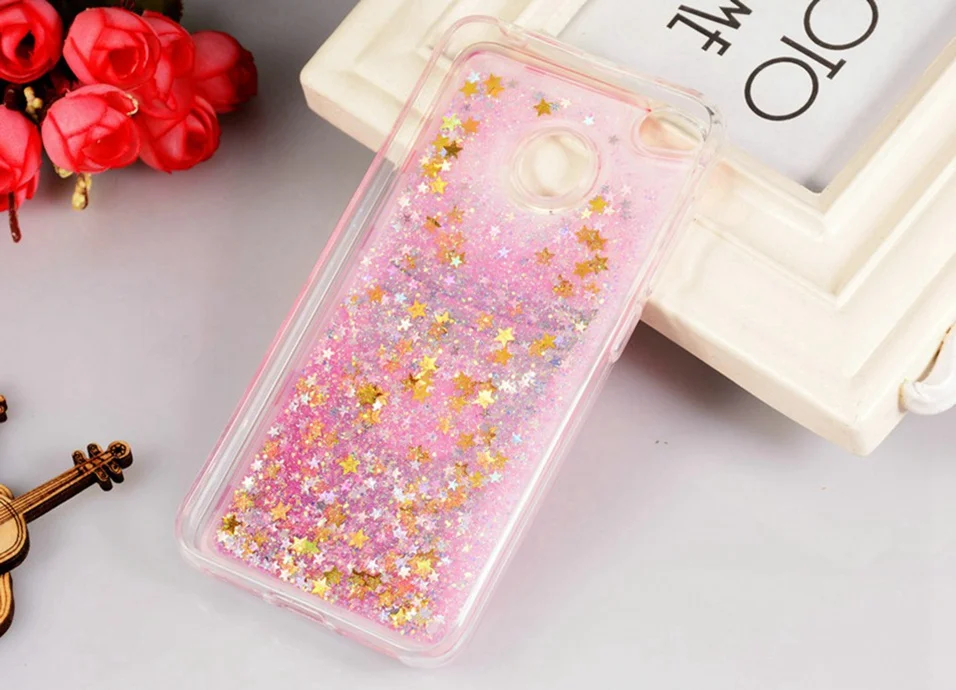 Icoque Liquid Fitted Cases For Xiaomi Redmi 4X Case Cute Xaomi Luxury Glitter Pink Quicksand Redmi4X Cover For 4A 4X Redmi Case (6)