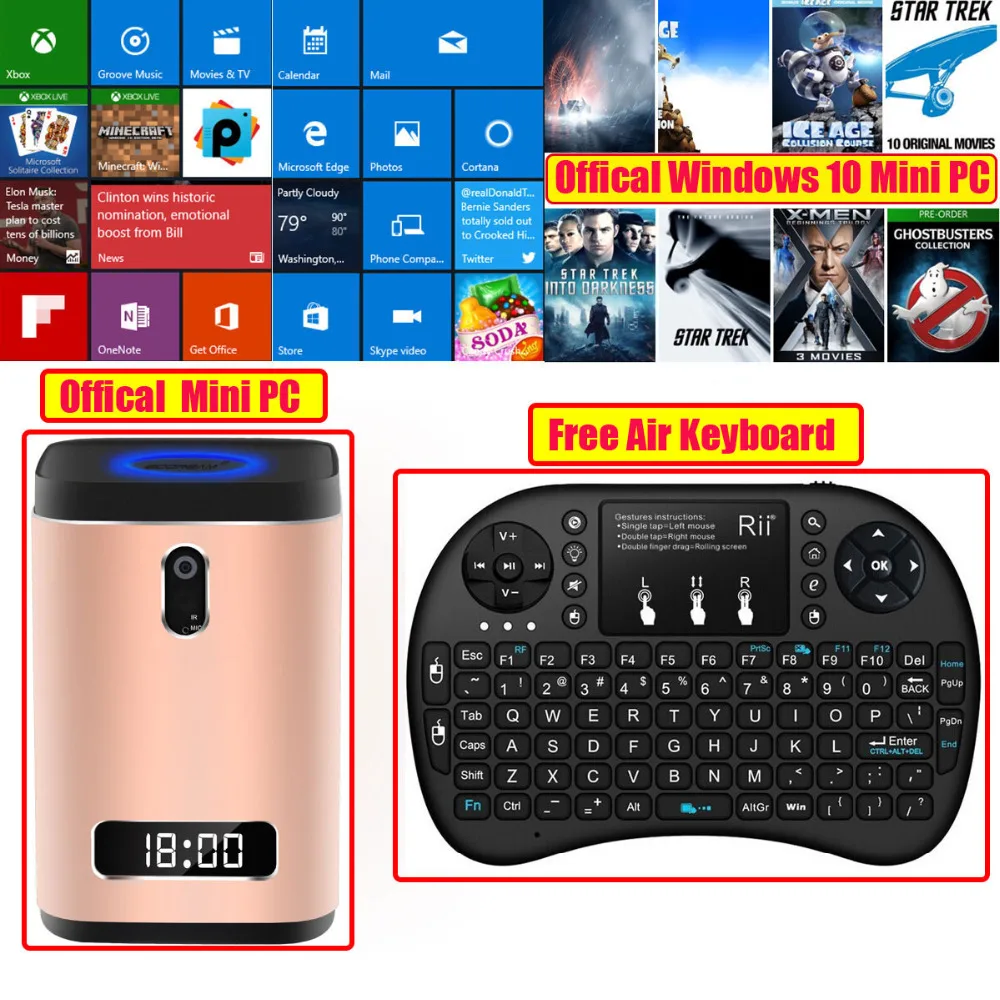 Original Intel Atom Z8300 Windows 10 Mini PC Computer With Free 2.4G Air Keyboard 4G/64G Computador Wifi Wireless Media Player
