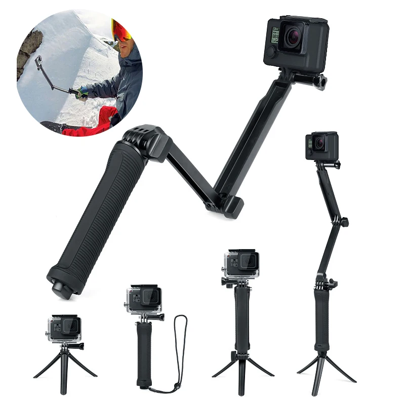 

Selfie Stick Adjustable Bar Grip Handle Selfie Stick Monopod Camera Tripod for Go Pro Hero ZHH2830 / s1 for Gopro 3 in 1 3 Way